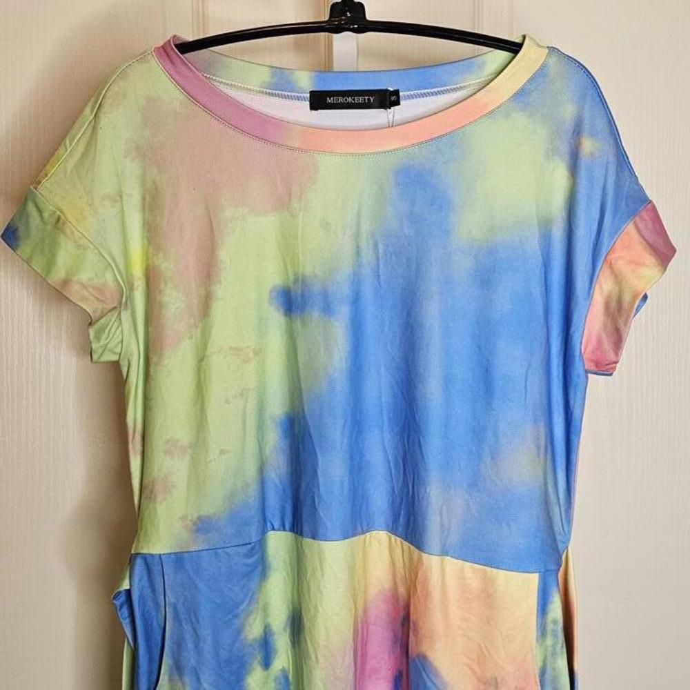 MEROKEETY Tie-Dye Dress – Size S